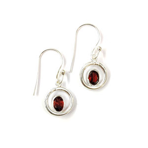 2.3 Gram Garnet Earrings Trendy Christian Religious Drop and <b>Stud</b> Gold Plated <b>Titanium</b> with Pearl Diamond Zircon Stone - Product Image 1