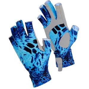Gants de pêche camouflage bleu avec design drapeau américain, gants de pêche bleus patriotiques antidérapants, antidérapants, protection UV - Product Image 4