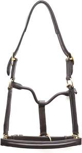 Halter de cuello de cabeza de caballo de color negro con accesorios de latón de cuero completamente elevados y acolchados Peines de curry - Product Image 3