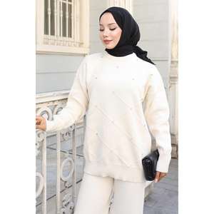 เมก้า เมอร์เชนท์ เสื้อไหมพรมสไตล์ลำลองแต่งดีเทลหิน สีดำ 90744 อะคริลิก 100% สำหรับผู้หญิง - Product Image 6