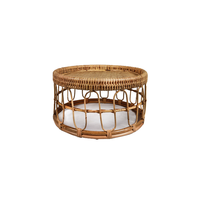 Table basse ronde traditionnelle élégante en rotin avec un design élégant pour divertir les invités et se détendre Matériaux de qualité supérieure