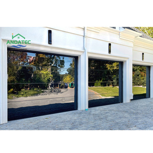 Elegante puerta de <span class=keywords><strong>garaje</strong></span> de vidrio sin marco para casas suburbanas Estudios Espacios de exposición Entrada de <span class=keywords><strong>garaje</strong></span> de vidrio templado negro - Product Image 6