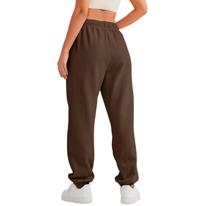 Women's 100% Cotton Sweatpants Streetwear Mid-Waist <b>Drawstring</b> Pant Flat Customized Logo Printing Breathable OEM Women's <b>Trouser</b> - Product Image 4