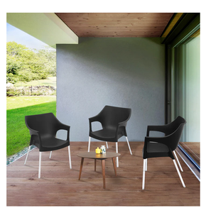 Novella เก้าอี้พลาสติกสีดำน้ำหนักเบา10ตัว, เก้าอี้มีที่วางแขนดีไซน์ทันสมัยนั่งรับประทานอาหารห้องนั่งเล่นห้องครัวห้องนอนโรงเรียน - Product Image 5