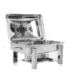 Equipo de buffet de diseño antiguo Calentador de alimentos de acero inoxidable Plato de frotamiento Vajilla Plato de frotamiento decorativo de boda - Product Image 6