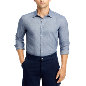 Camicia in Flanella di Cotone da Uomo Bloomingdale's Vestibilità Regolare Blu XXL - Caratteristica Anti-Piega - Product Image 1