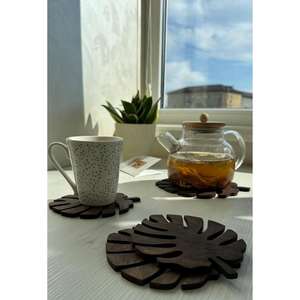 Wooden Leaf Design <b>Trivet</b> Dish Serving Stand Hot Dish Mat Surface Protector for Dining Table, Buffet Setup, and Home Decor - Product Image 6