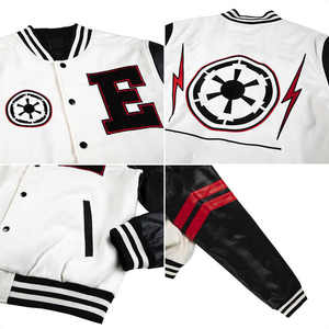 Premium Quality Letterman Baseball College <b>Jacket</b> <b>Grey</b> & Black Genuine Leather Sleeves <b>Jacket</b> Men - Product Image 5
