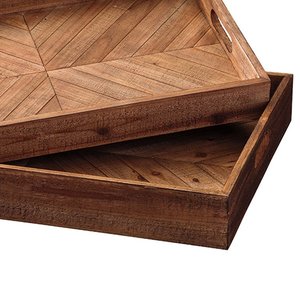 SCI ร้อนขายสีน้ําตาลที่เรียบง่ายไม้เสิร์ฟถาดชากาแฟขนมขบเคี้ยวถาดเสิร์ฟอาหารที่มีด้ามจับที่มีราคาต่ําสุดถาดเสิร์ฟ - Product Image 5