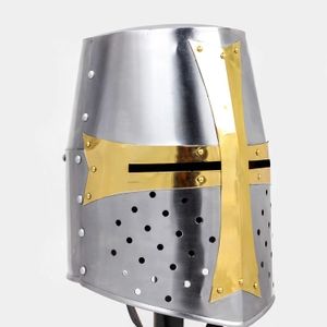 Casco de guerrero de la era medieval | Barbuta Crusader Knight Templar Armor Casco de centurión de acero griego Halloween - Product Image 2