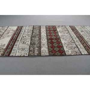 2,9x9,4 ft Turkish Rug, Vintage <b>Runner</b> Rug, <b>Red</b> Blue Moroccan Rug - Product Image 3