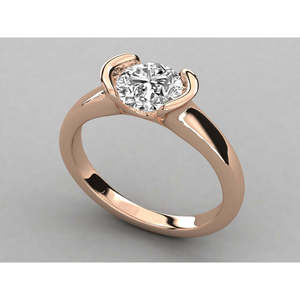 18K Gold Solitaire Lab-Grown Diamond Ladies Ring - Product Image 4
