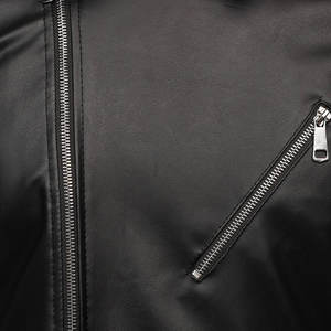 Chaqueta de Cuero y Lona de Manga Larga para Hombre, Estilo Casual, Impermeable, para Otoño e Invierno, con Cierre - Product Image 6