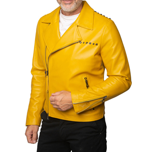 Nouvelle veste en cuir vintage style motard pour homme, décontractée, à fermeture éclair, légère, avec col, pour moto - Product Image 4