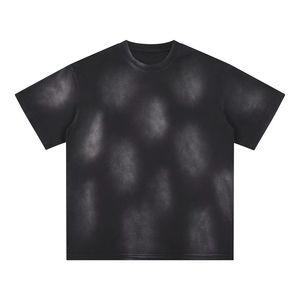 T-shirt en coton pour hommes de qualité supérieure Boxy Box Fit Maillot surdimensionné Streetwear personnalisé 270g Tricoté Chemise unie teintée Logo avant - Product Image 1