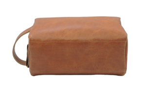 Kit Dopp en cuir de chèvre véritable personnalisé Organisateur de voyage Trousse de toilette avec fermeture à glissière et poignée unique pour un usage quotidien OEMODM - Product Image 5