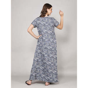 Camisón con Estampado Floral Alpino, Bolsillo Lateral, Bordado en el Escote, Talla 3XL, Material Suave de Spandex, Logotipo Personalizado, Cintura Elástica, ODM - Product Image 5