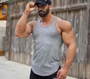 เสื้อกล้ามสำหรับผู้ชายแนวสตรีทระบายอากาศแห้งเร็วสำหรับใส่ไปยิมวิ่งผ้าคอตตอนถักสำหรับ100% ขายส่งโลโก้ได้ตามต้องการ - Product Image 2