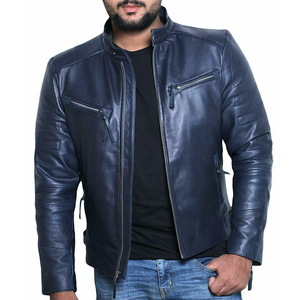 Chaqueta de piel de vaca auténtica para hombre, nueva chaqueta de motorista de PU con forro con cremallera, talla XL, chaquetas de piel de vaca auténtica - Product Image 5