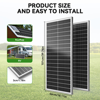 Vente flash, prix d'usine, panneau solaire monocristallin Rvpozwer 100W demi-cellule, efficacité 22%, garantie 25 ans, en stock pour l'énergie solaire
