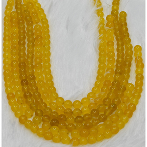 Cuentas Lisas de Jade Amarillo Natural de 8mm, Hechas en India, de la Mejor Calidad y Gran Venta |   Cuentas de Jade Amarillo para la Fabricación de Joyas al por Mayor - Product Image 1