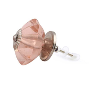 ลูกบิดแก้วเมลอนคริสตัลสีชมพูแบบอุตสาหกรรมมือจับลิ้นชักตู้เซรามิกแบบดึงสำหรับห้องครัวห้องนอนตู้เสื้อผ้า/โต๊ะเครื่องแป้ง - Product Image 2