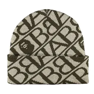 Over All Jacquard Pattern Beanie Hats Custom Logo