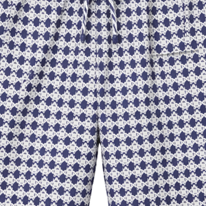 Shorts de bain recyclés pour hommes, motif géométrique inspiré du tigre, bleu marine, séchage rapide, avec poches à la taille élastique - Product Image 5