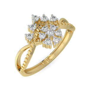Anillo de diamante llama flor oro amarillo - Product Image 3