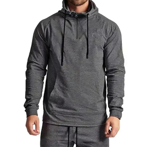 Nuevo diseño de moda para hombre, sudaderas con capucha ajustadas con cremallera para ejercicio de primavera, Sudadera con capucha bordada para gimnasio - Product Image 3