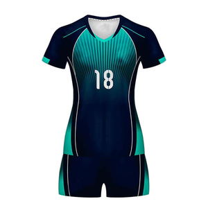 Uniformes de voleibol ligeros impresos sublimación personalizada estiramiento ajuste hombres mujeres 100% poliéster - Product Image 2