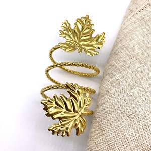 ห่วงรัดผ้าเช็ดปากโลหะสีทองแฮนด์เมดตัวยึดสายรัดผ้าเช็ดปากสำหรับงานแต่งงานและงานอีเวนต์สำหรับโรงแรม - Product Image 2