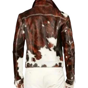 Chaqueta de Cuero Vacuno Estilo Western para Hombre, Cuello Alto de Lona, Logotipo Frontal, Ecológica, Resistente al Viento, Servicio OEM, Acabado Invernal - Product Image 4