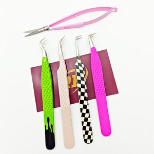 High Quality Eco-Friendly Stainless Steel Eyelash Extension Tweezers Sustainable Metal for Natural <b>Lashes</b> <b>Volume</b> Techniques - Product Image 1