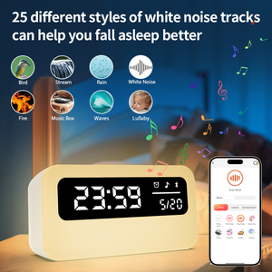 Tuya ứng dụng điều khiển bé ngủ Viện trợ tiếng ồn Trắng RGB thức dậy ánh sáng ban đêm với kỹ thuật số Đồng hồ báo thức & BT Loa - Product Image 4