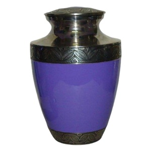 โกศสำหรับเผาศพทำจากทองเหลืองสำหรับผู้ใหญ่พร้อมสายรัดสำหรับโลหะสีน้ำเงินและสีฟ้า - Product Image 5