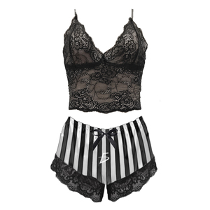 Set Lingerie con Scollo a V Profondo e Stampa Leopardata, Pantaloncini con Elastico in Vita, Morbido e Traspirante, Taglia Unica - Product Image 1