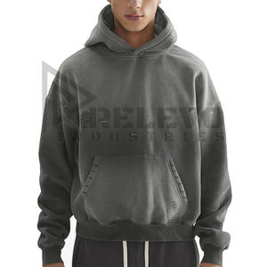 เสื้อฮู้ดสวมหัวสำหรับผู้ชายผ้าคอตตอนผ้าเกล็ดปลาขนาดใหญ่เสื้อฮู้ดแบบสวมหัวมีหลายสีดีไซน์ลำลองผ้า100% - Product Image 1