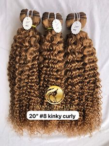 Extensiones de cabello rizado Virgen del templo indio de visón Camboyano de 20 pulgadas de alta calidad, suministro de un solo donante, Color #8, grado 11A - Product Image 3