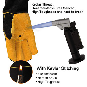 Gants de soudage en cuir de vachette renforcé Gants de construction ignifuges résistants à l'abrasion résistants à l'abrasion - Product Image 4