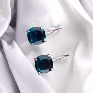 Boucles d'oreilles pendantes en apatite, pierre précieuse, argent sterling 925, bijoux fantaisie, cadeau d'anniversaire pour femme - Product Image 6