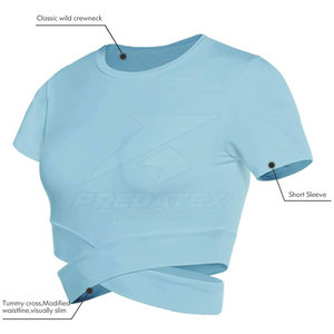 Stylish Crop <b>Tops</b> For <b>Ladies</b> With <b>Short</b> <b>Sleeves</b> Made From Soft Durable Cotton Blend Suitable For All Seasons - Product Image 6