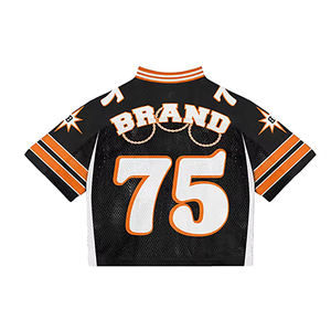 T-shirt de football rétro à col en V personnalisé en gros, à séchage rapide, imprimé, surdimensionné, ample, pour hommes, maillot de basket-ball, maillot de football en mesh - Product Image 6