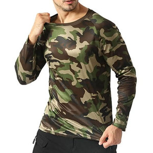 Camouflage Hunting <b>T</b>-<b>Shirt</b> Canvas <b>Polyester</b> Breathable Quick Dry Lightweight Outdoor Tactical Men's Autumn Wear - Product Image 4