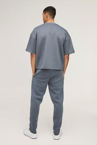 Camiseta de punto de algodón pesado de 280gsm con diseño personalizado OEM para hombre, ropa de calle de gran tamaño impresa en Pakistán, opción en blanco - Product Image 3