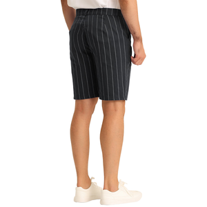 Short chino décontracté de marque à design personnalisé pour hommes, couleur noire, devant plat, pantalon en gros, coupe ajustée, style BD - Product Image 2