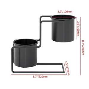 Modern Small Metal Flower <b>Pots</b> & <b>Planters</b> Set Black <b>Smart</b> Home & Garden Decoration Made in India by WB INC - Product Image 3