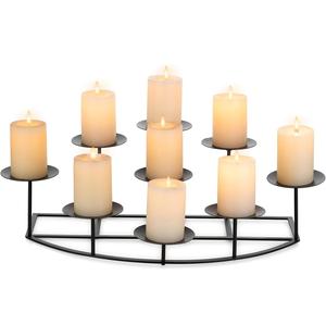 Modern gold metal and Marble Candleholders Set of 2 Elegant Pillar Candle Stands Contemporary Decorative Accent for Home Office - Product Image 6