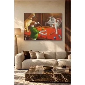 Impresión en lienzo de Fida Dogs at the Red Billiard Table - Product Image 2