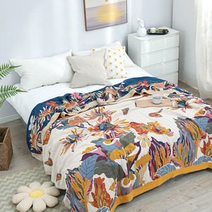BL005 Boho Jacquard Manta Suave Vintage Floral 100% Algodón Muselina King Size Colcha o Picnic Throw Wholesale - Product Image 5